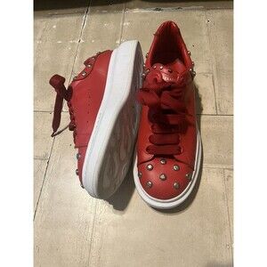 Men’s Red Studded Alexander McQueen Size 40 Pre Owned No Box